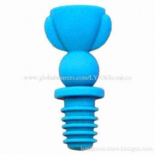 Silicone wine and champagne bottle pourer stopper, customized designs welcomed, keeps wine aroma